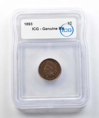 1893 Indian Head Cent Genuine BN ICG a8340