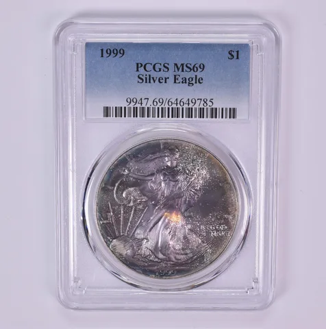 1999 American Silver Eagle MS69 PCGS Beautiful Tone *1510