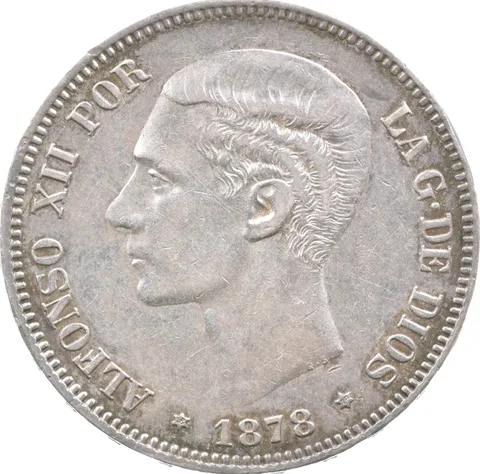 1878/78 DE-M Spain 5 Pesetas KM-676 *5705