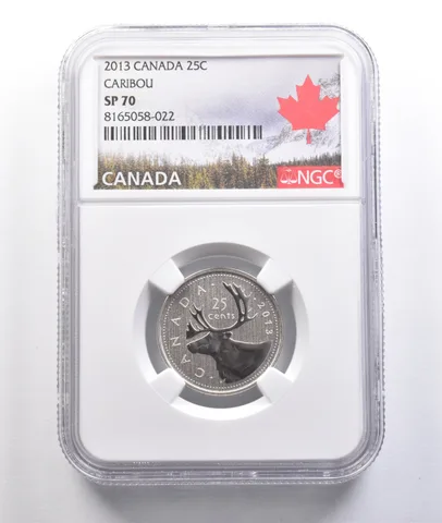 2013 Canada 25 Cents Caribou SP70 NGC *6890