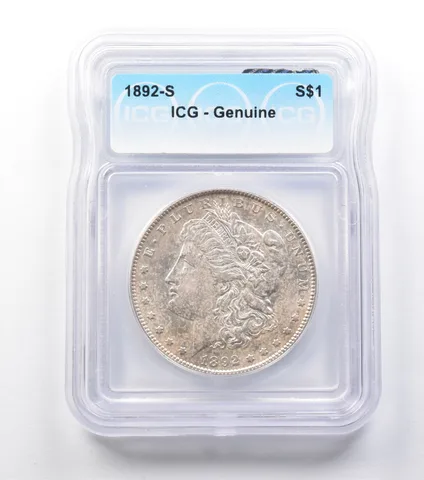 1892-S Morgan Silver Dollar Genuine ICG a9866
