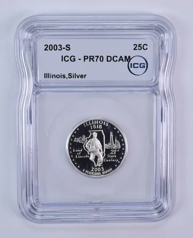 2003-S Washington State Quarter Illinois Silver PR70 DCAM ICG