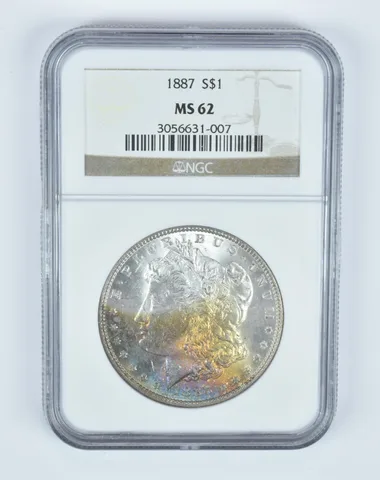 MS62 1887-S Morgan Silver Dollar NGC Great Tone! a0911