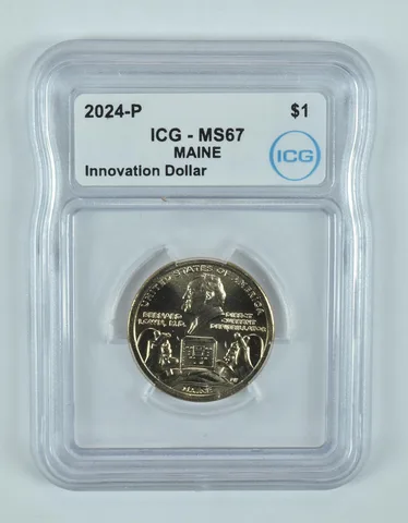 2024-P Innovation $1 Maine Defibrillation MS67 ICG