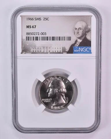 1966 Washington Quarter SMS MS67 NGC Special Label