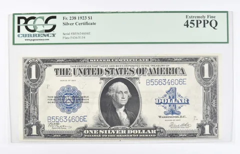 1923 $1 US Silver Certificate - FR#238 Graded PCGS - 45 PPQ Extremely Fine *8080