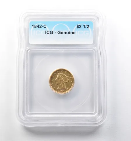 1842-C $2.50 Liberty Head Gold Quarter Eagle Genuine ICG *5753