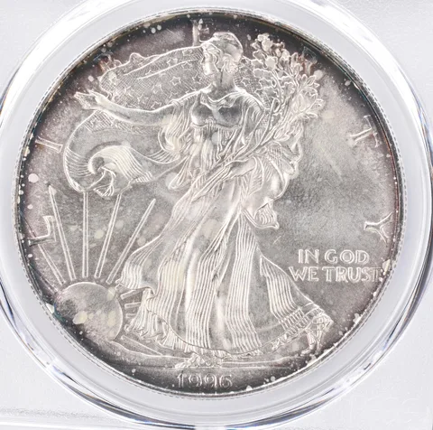 1996 American Silver Eagle MS66 PCGS Beautiful Tone *1402