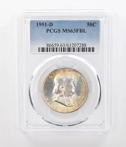 1951-D Franklin Half Dollar MS63 FBL PCGS Beautiful Tone *1149