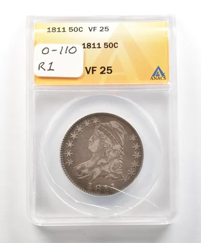 1811 Capped Bust Half Dollar VF25 ANACS *4910