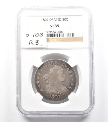 1807 Draped Bust Half Dollar VF35 NGC O-103 R3 a2195