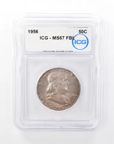 1956 Franklin Half Dollar MS67 FBL ICG Beautiful Tone *6738
