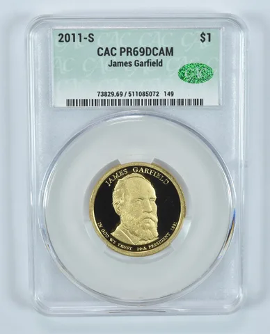 2011-S Presidential $1 James Garfield PR69 DCAM CAC CACg