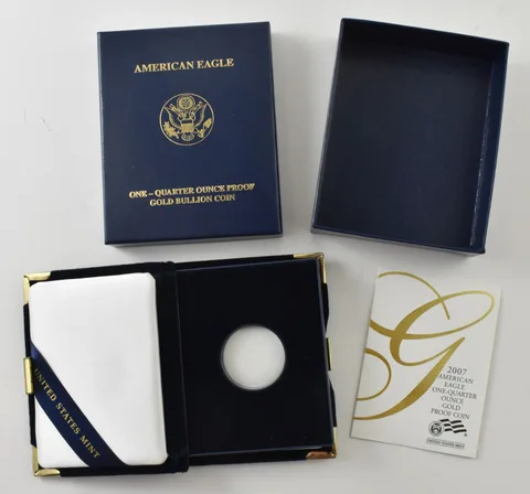 OGP 2007-W Gold Eagle 1/4 oz Proof - BOX & COA - NO COIN