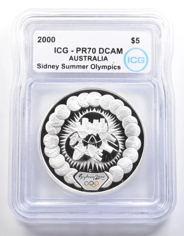2000 Australia $5 Sydney Summer Olympics Reaching The World 1 PR70 ICG a4064