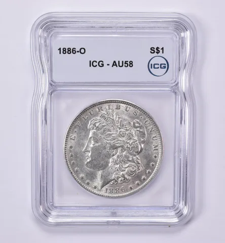 1886-O Morgan Silver Dollar AU58 ICG *0519