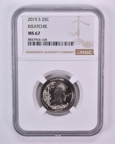 2015-S Washington Quarter ATB Kisatchie MS67 NGC Brown Label