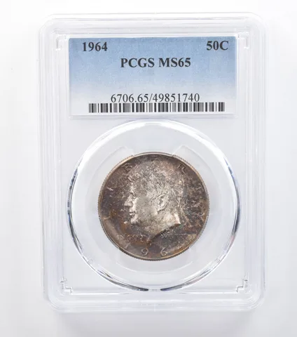 1964 Kennedy Half Dollar MS65 PCGS Beautifully Toned *7732