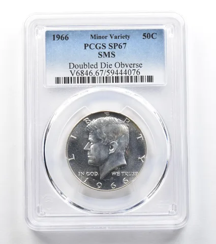1966 Kennedy Half Dollar SMS Doubled Die Obverse SP67 PCGS *9665