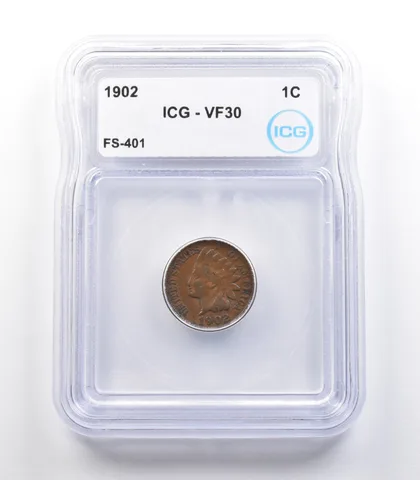1902 Indian Head Cent Mint Error FS-401 VF30 ICG *2284
