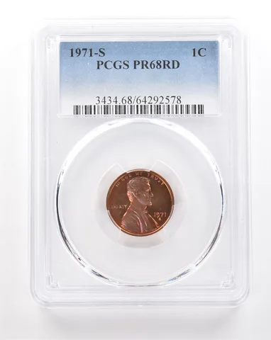 1971-S Lincoln Memorial Cent PR68 RD PCGS Beautiful Tone *3444