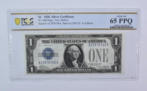 1928 $1 Silver Certificate Fr#1600 Gem Unc 65 PPQ PCGS *8118