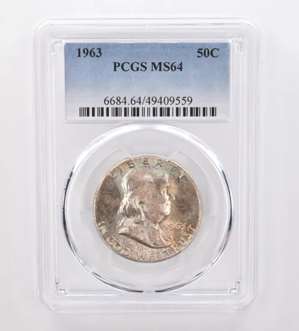 1963 Franklin Half Dollar MS64 PCGS Beautiful Tone *0005