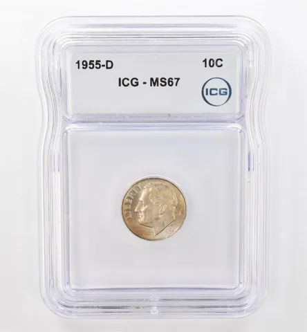 1955-D Roosevelt Dime MS67 ICG Beautiful Tone *9501