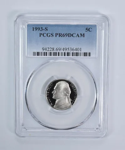 1993-S Jefferson Nickel PR69 DCAM PCGS Blue Label