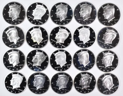 Lot (20) 1992-2026 Kennedy Half Dollar Silver Proof Random/Mixed Roll
