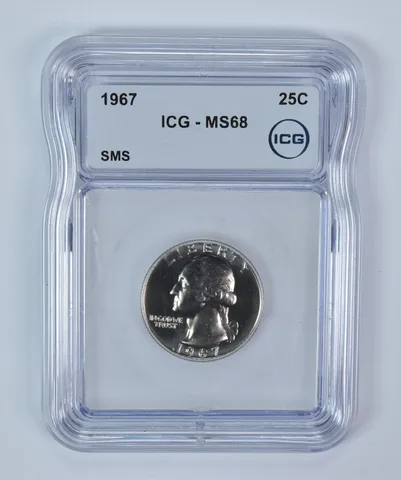 1967 Washington Quarter SMS MS68 ICG