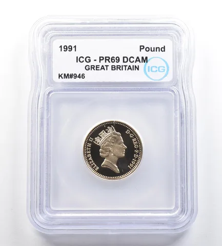 1991 Great Britain Pound KM#946 PR69 DCAM ICG *7283