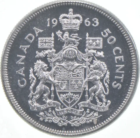 1963 Canada Half Dollar Prooflike In Cello 80% Silver