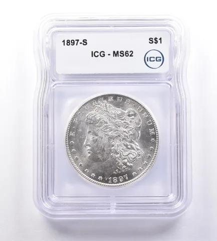 1897-S Morgan Silver Dollar MS62 ICG a9219