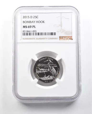 2015-D Washington Quarter Bombay Hook America The Beautiful MS69 PL NGC
