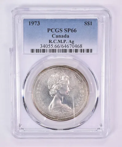 1973 Canada 1 Dollar Silver RCMP SP66 PCGS Beautiful Tone a1103