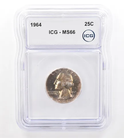 1964 Washington Quarter MS66 ICG Beautiful Tone *7343