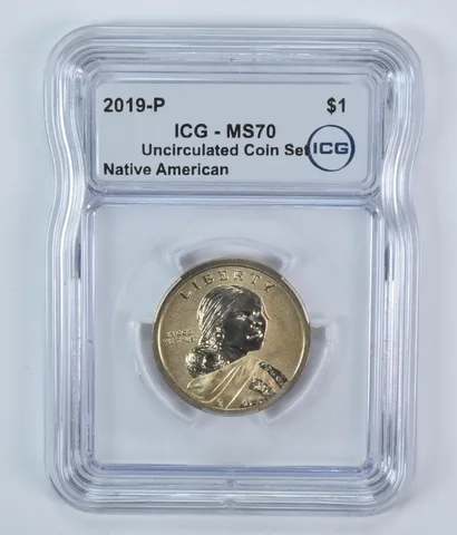 2019-P Sacagawea $1 Mary Golda Ross Uncirculated Coin Set MS70 ICG