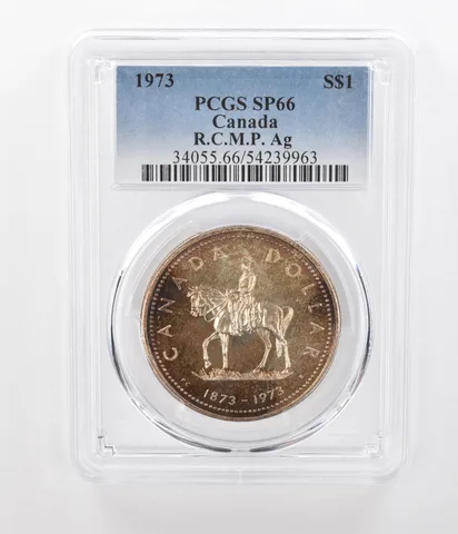 1973 Canada 1 Dollar Silver RCMP SP66 PCGS Beautiful Tone a1215