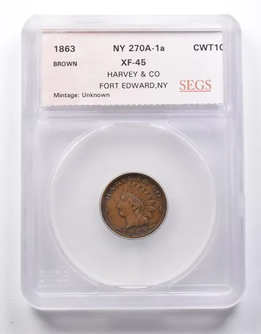 1863 Civil War Token Harvey & Co *8611