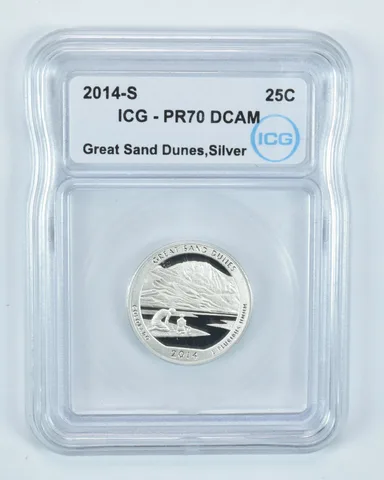 2014-S Washington Quarter Silver Great Sand Dunes ATB PR70 DCAM ICG