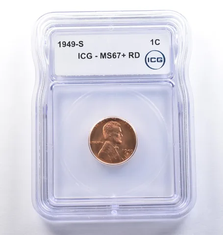 1949-S Lincoln Wheat Cent MS67+ RD ICG *9136
