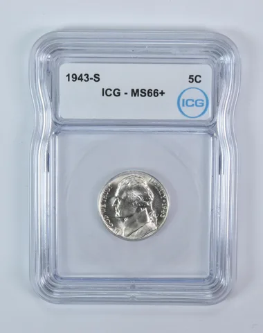 1943-S Jefferson Nickel MS66+ ICG WTN War Silver