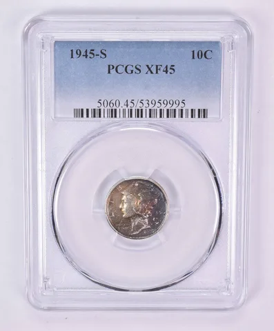 1945-S Mercury Dime XF45 PCGS Beautiful Tone *1104