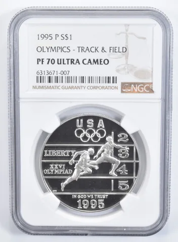 1995-P Olympics Track & Field Commemorative Silver Dollar PF70 NGC