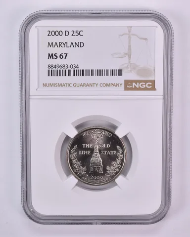 2000-D Washington State Quarter Maryland MS67 NGC Brown Label