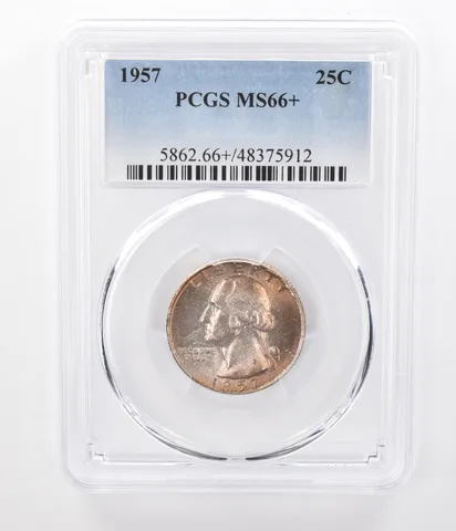 1957 Washington Quarter MS66+ PCGS Beautifully Toned a7304