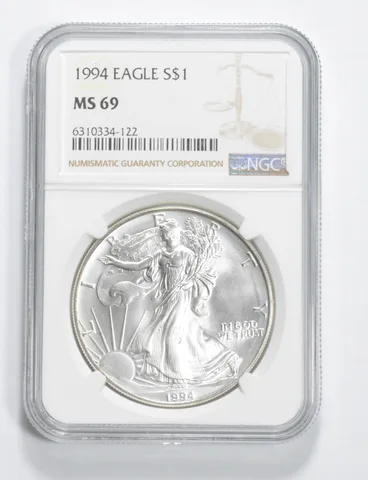 1994 American Silver Eagle MS69 NGC Brown Label