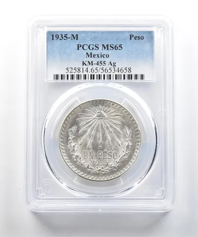 1935 M Mexico Peso Silver KM-455 MS65 PCGS *2048