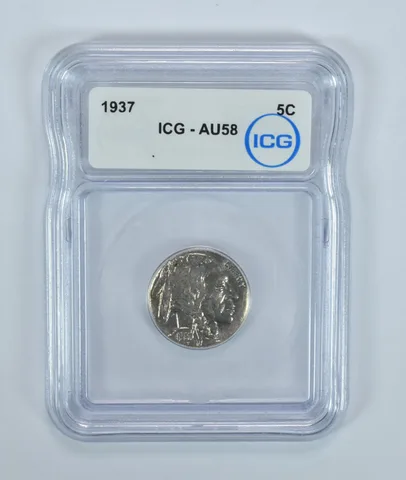 1937 Indian Head Buffalo Nickel AU58 ICG